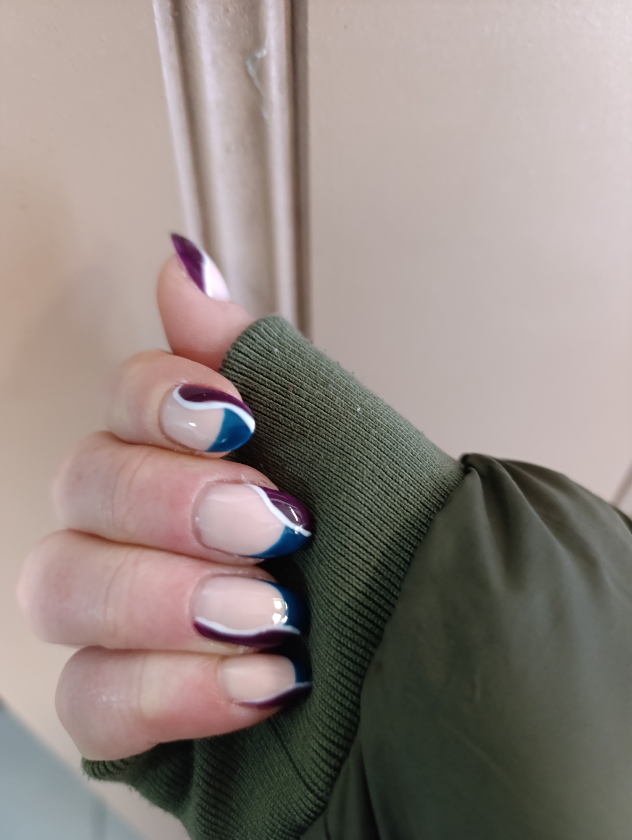 French swirl in navy en paars